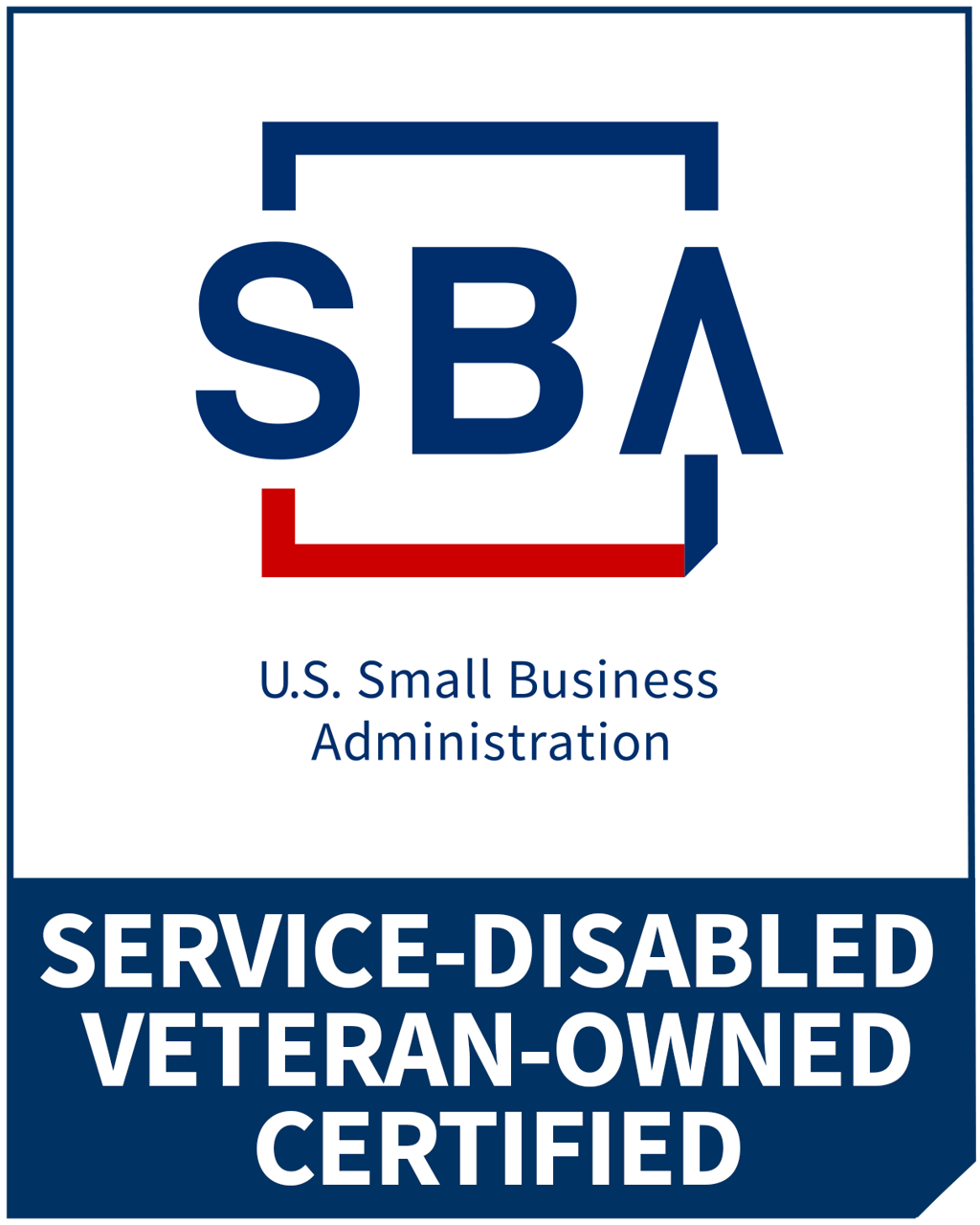 Official U.S. Small Business Administration Service-Disabled Veteran-Owned Certified Badge