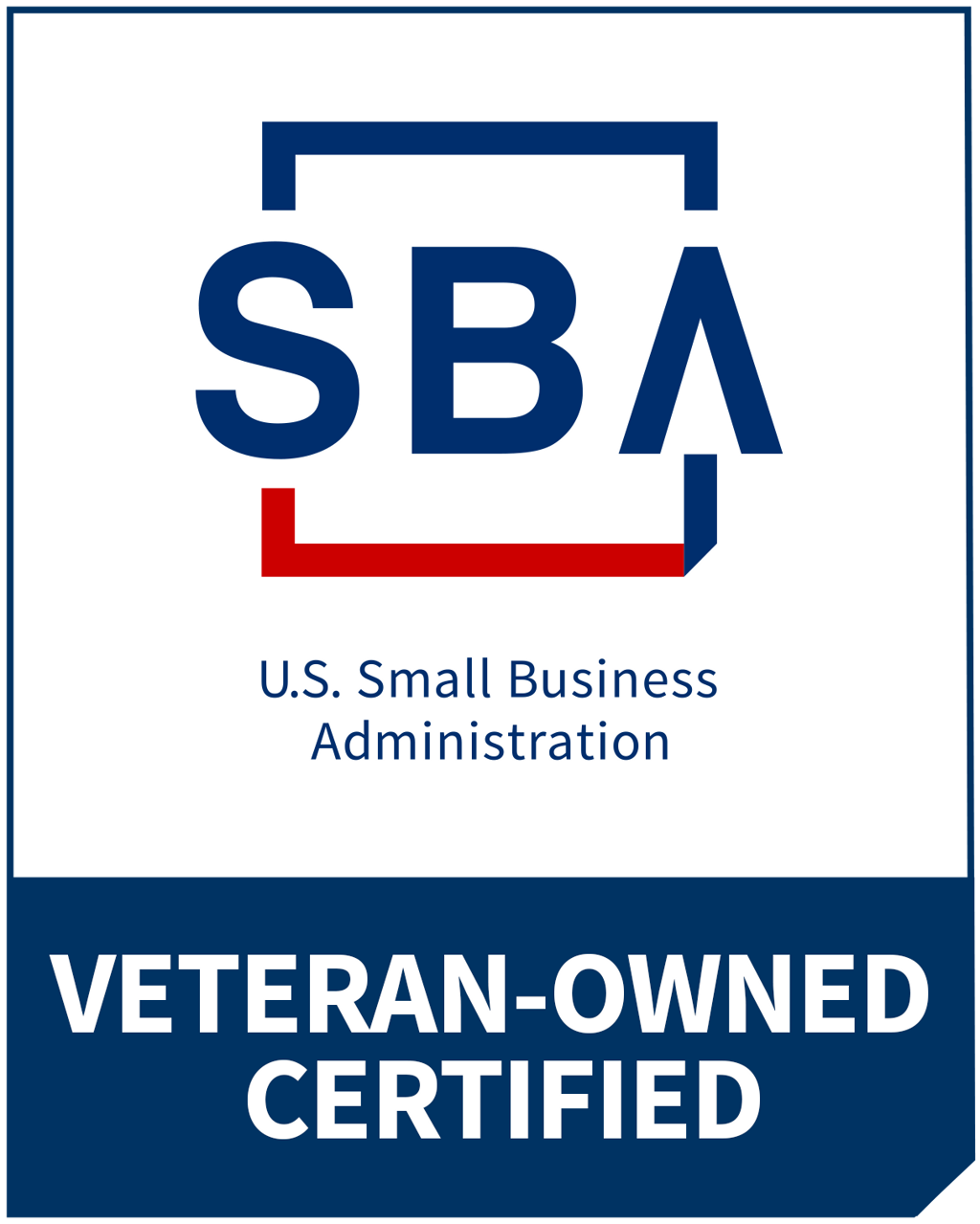 Official U.S. Small Business Administration Veteran-Owned Certified Badge